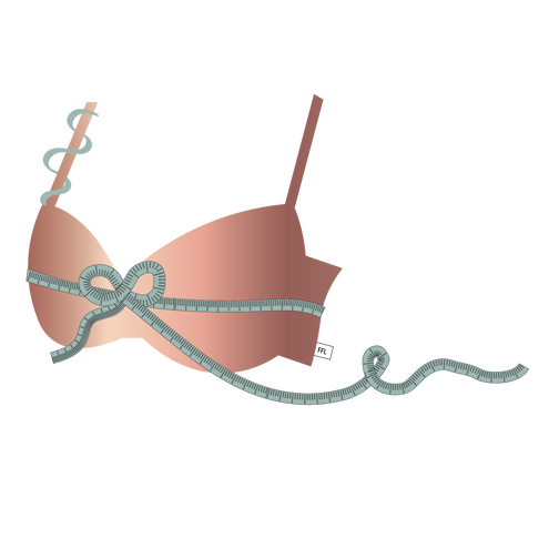 Logo for Firm Foundation Lingerie, , bra with a tape measure tied in front like a ribbon